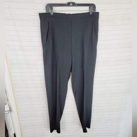 VINCE BLACK PULL ON TROUSER PANTS, SZ LARGE - Picture 1 of 14